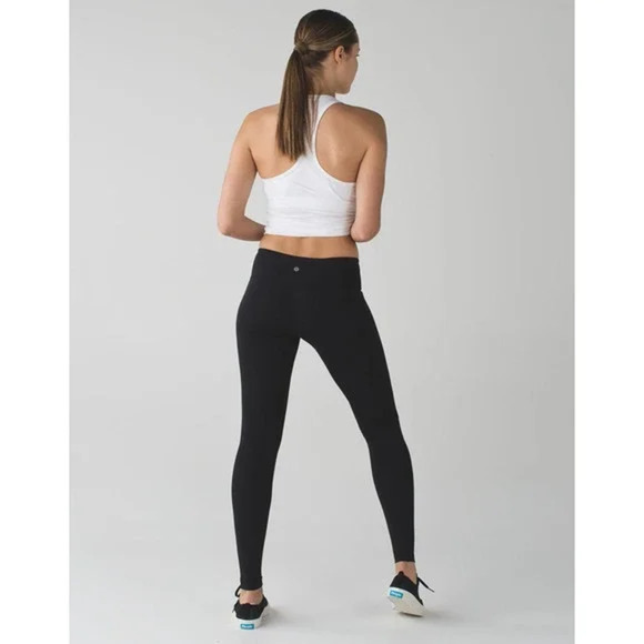 Lululemon Wunder Under Pant Leggings Mid Rise 7/8 Length Black Womens 2 - Picture 2 of 8